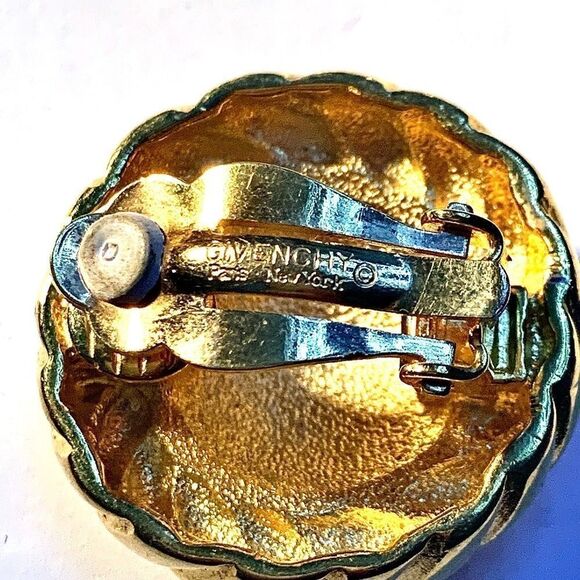 Vintage 1980’s Karl Lagerfeld-Givenchy KL logo gold plated rope clip earrings - Picture 6 of 6
